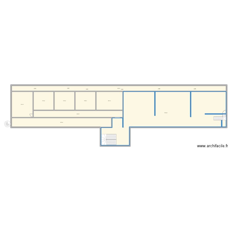 CAN - C+2. Plan de 9 pièces et 460 m2