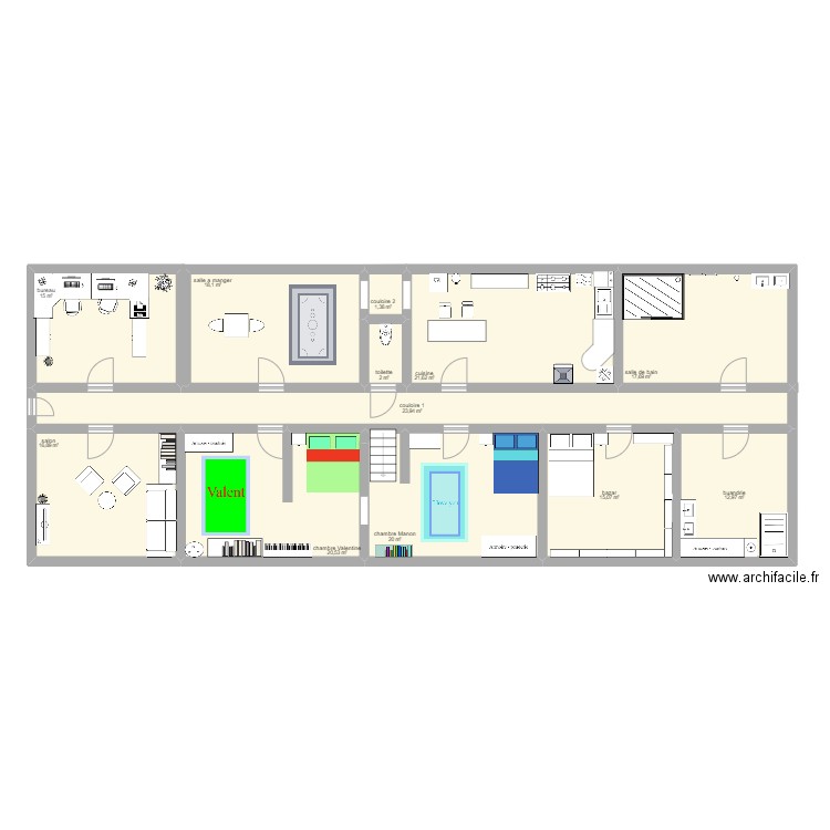 Coloc MV. Plan de 12 pièces et 185 m2