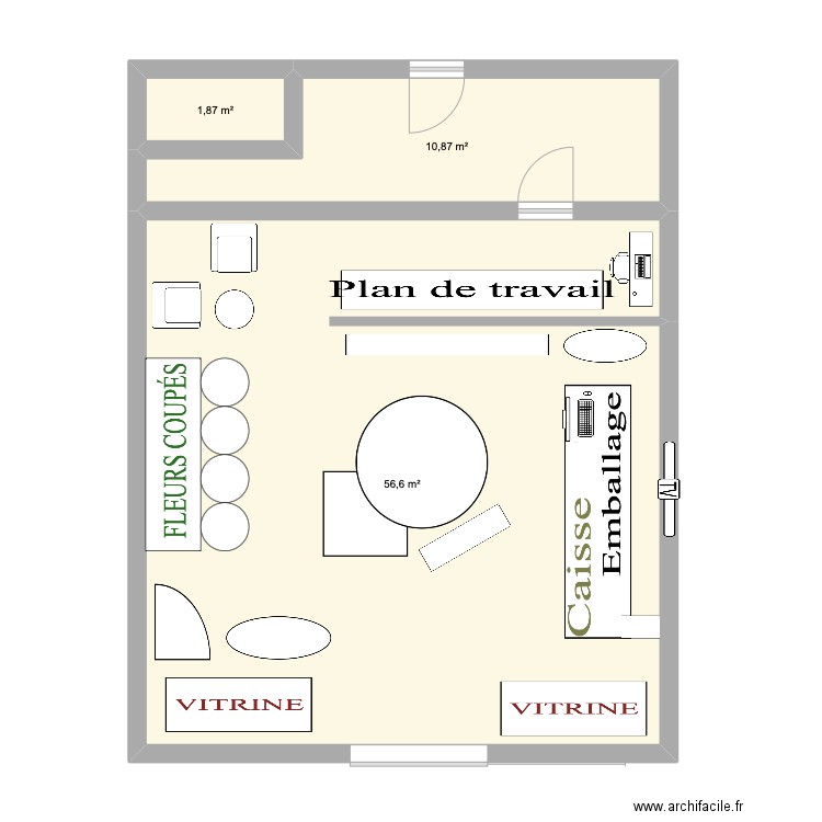 COCCINELLE. Plan de 3 pièces et 69 m2