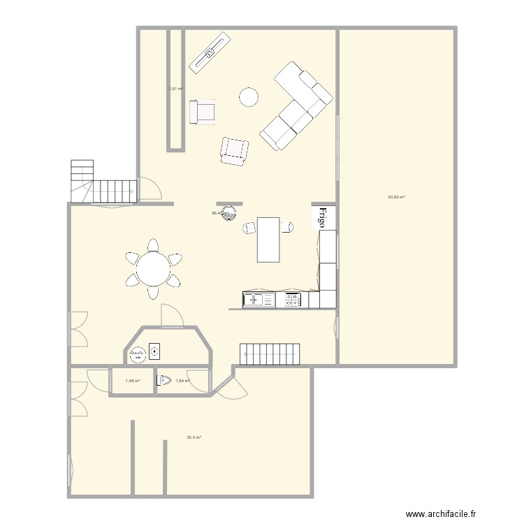 maison actuelle. Plan de 6 pièces et 190 m2