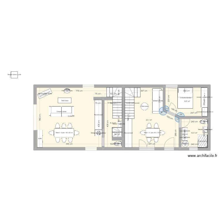 la logerie rdc 1 et 2 v2. Plan de 5 pièces et 79 m2