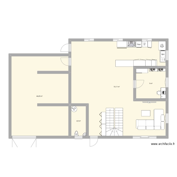 Maison cernusson numero2. Plan de 4 pièces et 131 m2