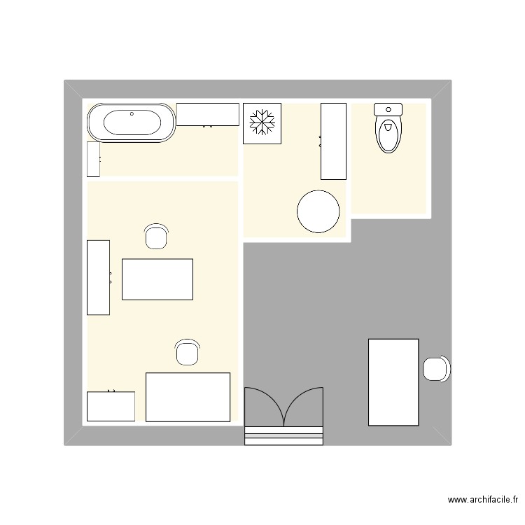 salon luna . Plan de 5 pièces et 34 m2