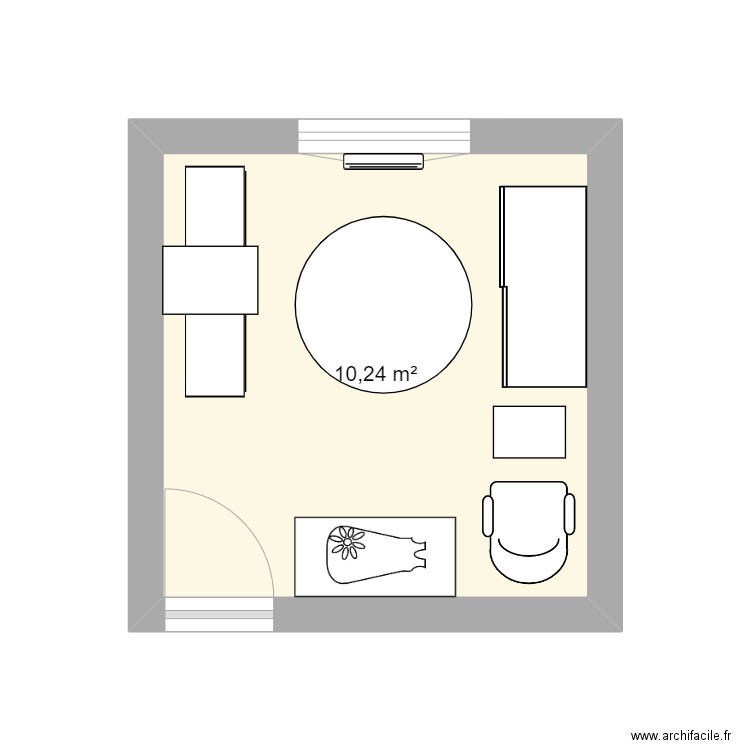 chambre bébé 1. Plan de 1 pièce et 10 m2