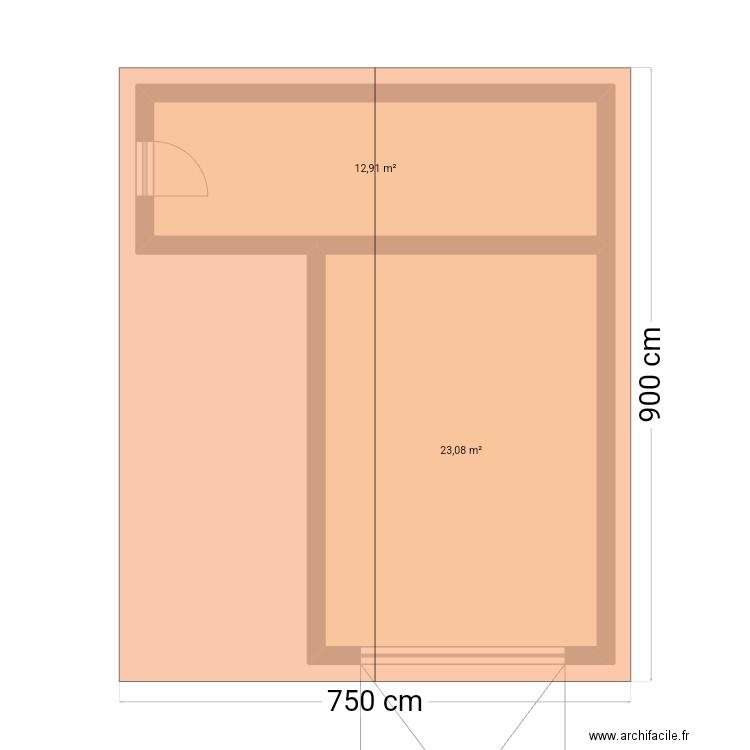 Garage. Plan de 2 pièces et 36 m2