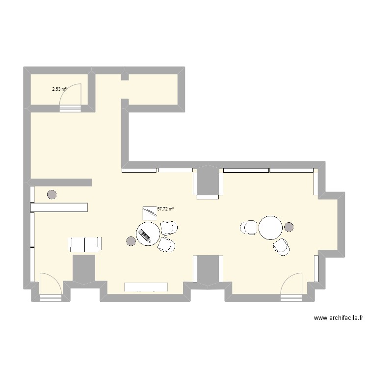 Moissac Optic. Plan de 2 pièces et 60 m2