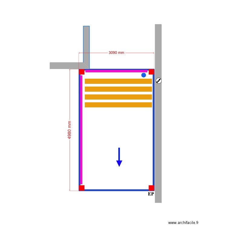 LUIS MIGUEL. Plan de 1 pièce et 15 m2