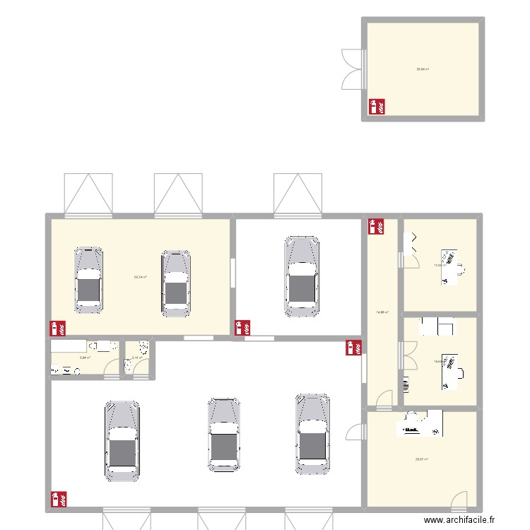 GARAGE DE REVE. Plan de 8 pièces et 163 m2