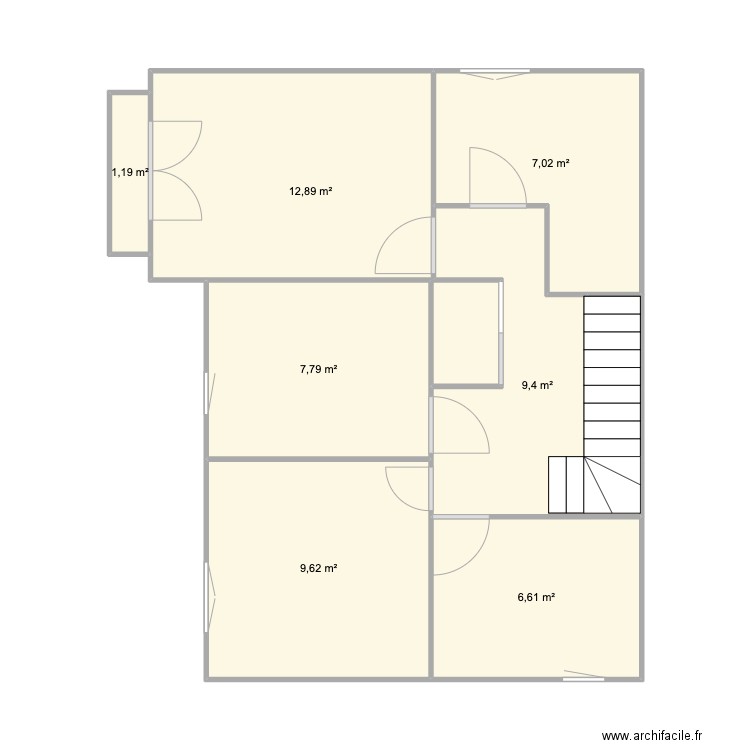 L'epine 2. Plan de 7 pièces et 55 m2