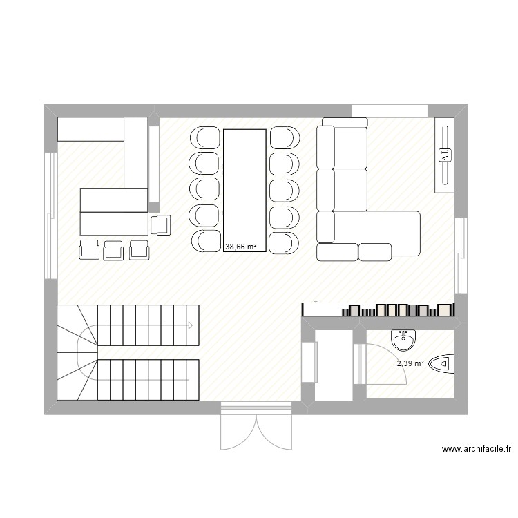 Plan 1. Plan de 2 pièces et 41 m2