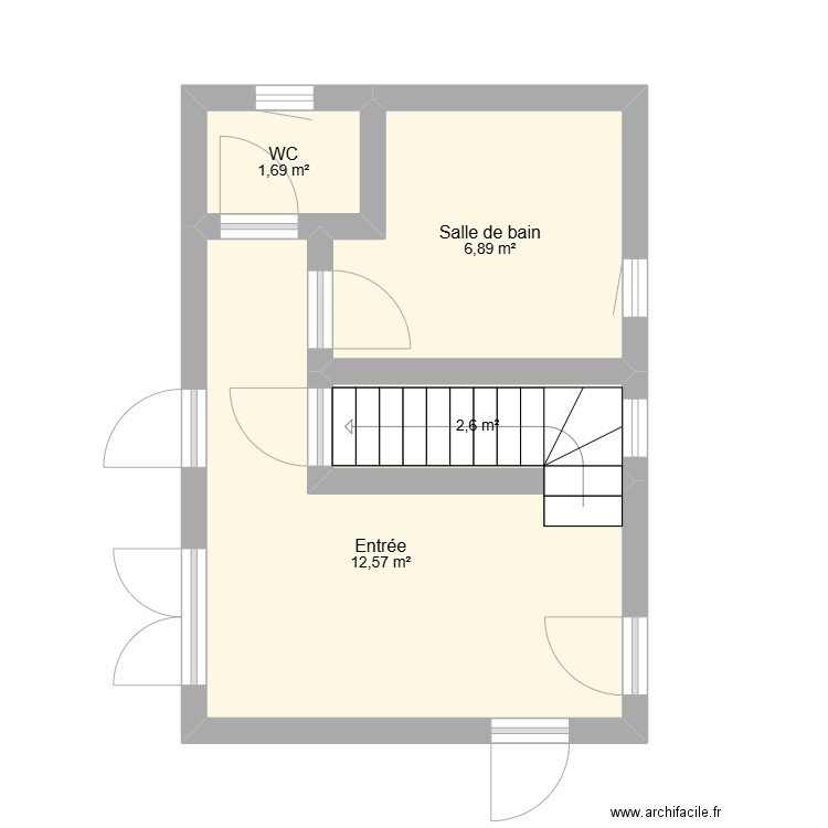 entrée boursas. Plan de 4 pièces et 24 m2