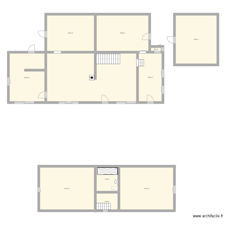 Maison. Plan de 11 pièces et 266 m2