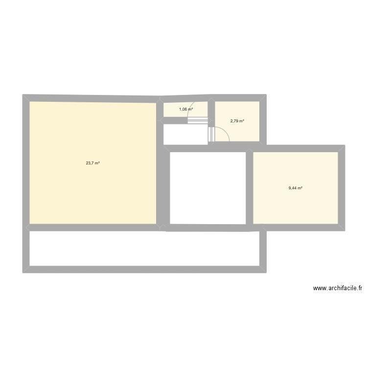 Cappellan. Plan de 4 pièces et 37 m2