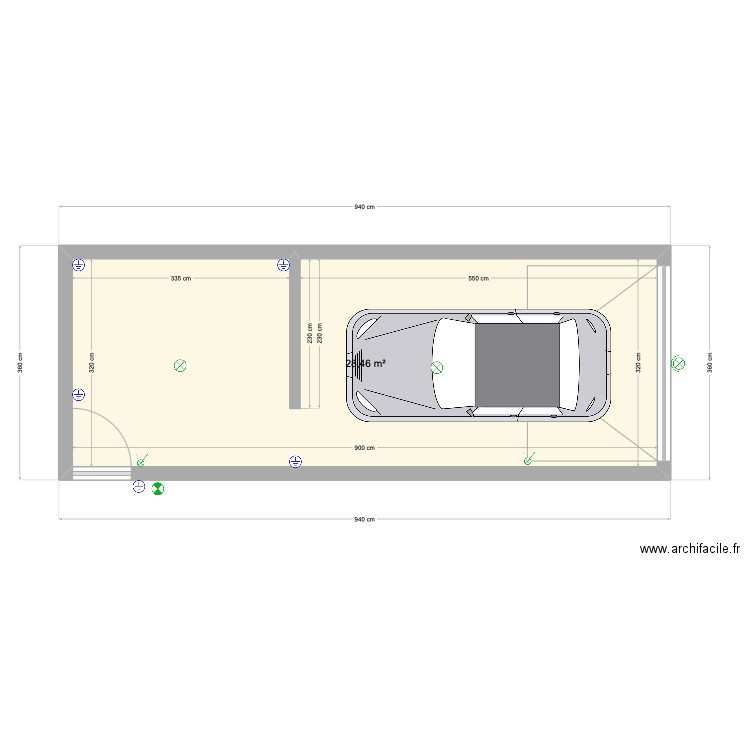 Garage Briare. Plan de 1 pièce et 28 m2