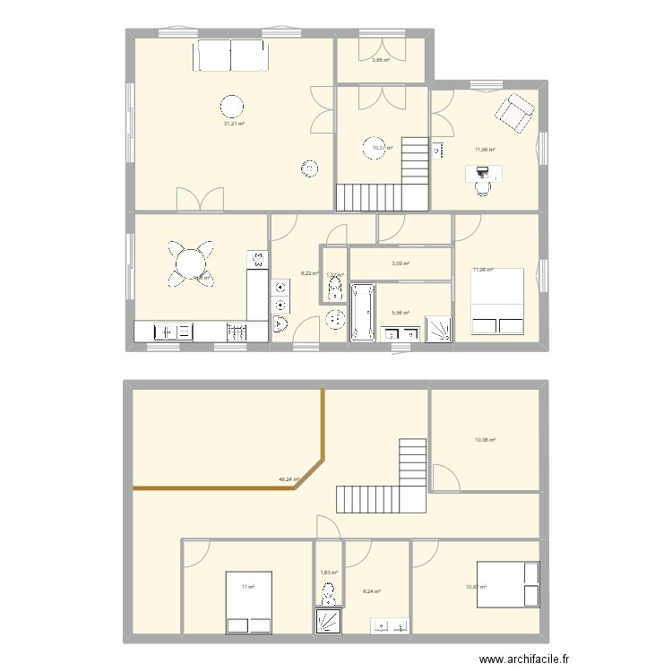 maison bretagne. Plan de 16 pièces et 191 m2