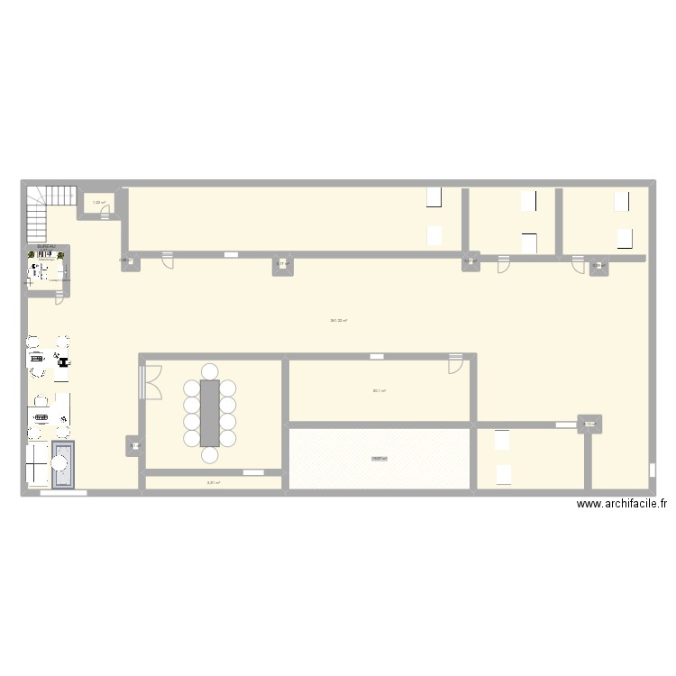 ECOLE 1. Plan de 12 pièces et 322 m2