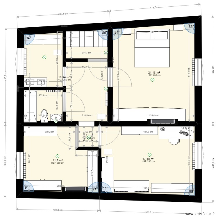 Dressing 1. Plan de 0 pièce et 0 m2