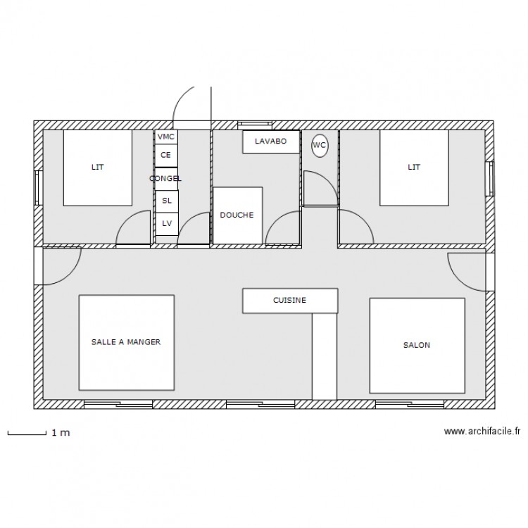 PLAN 80M2. Plan de 0 pièce et 0 m2