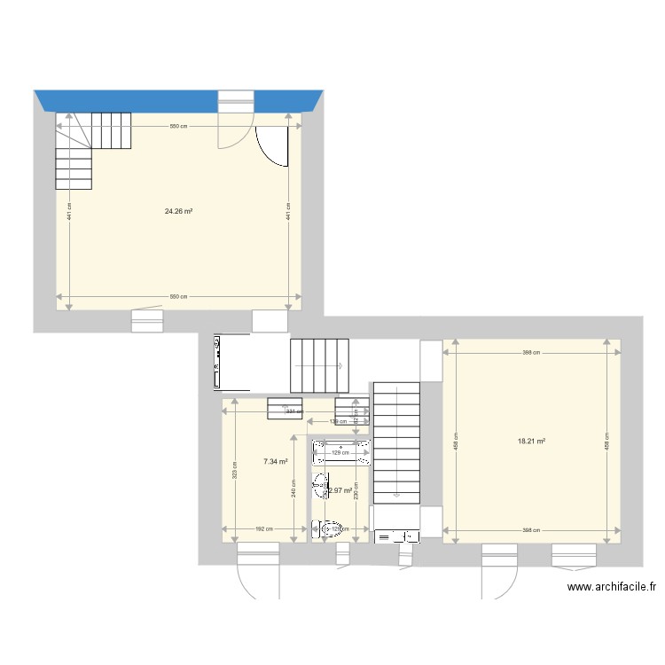 RDC actuel. Plan de 0 pièce et 0 m2