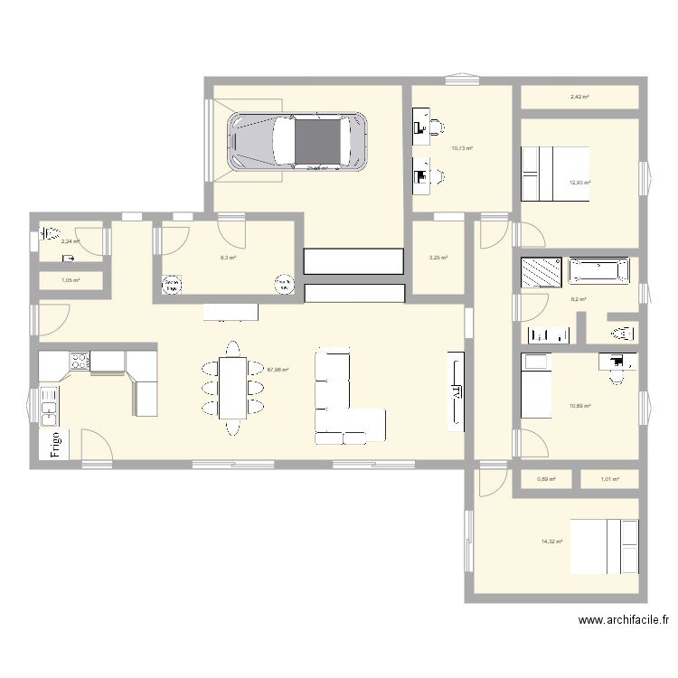 plan chambrette n1. Plan de 0 pièce et 0 m2