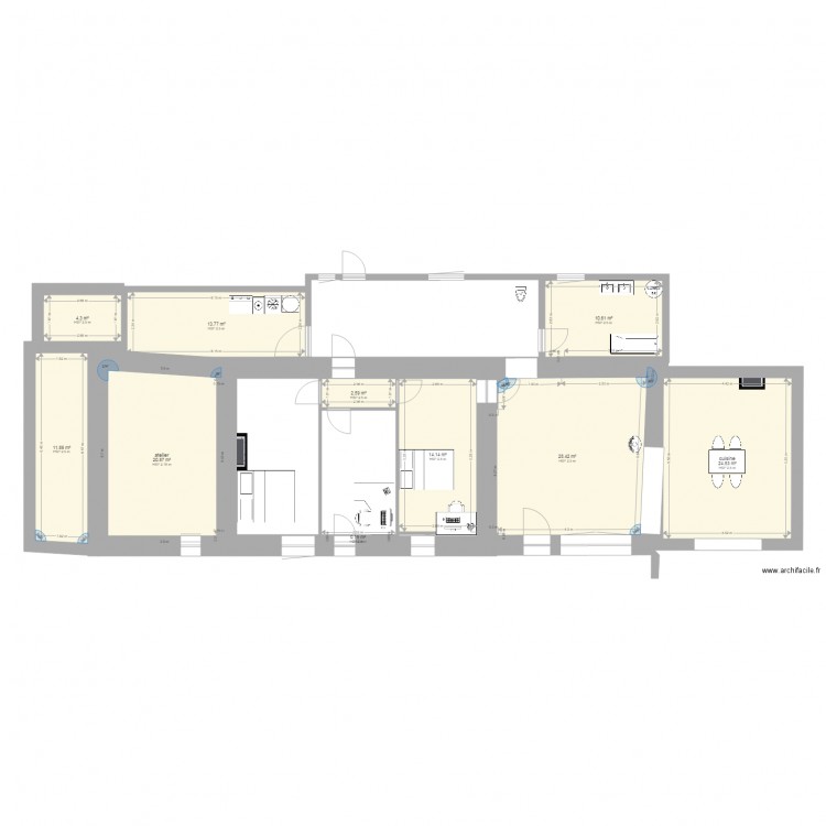 rdc longère codevelle 3. Plan de 0 pièce et 0 m2