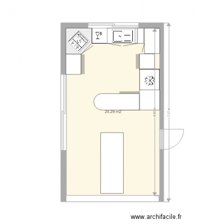 cuisine ilot. Plan de 0 pièce et 0 m2