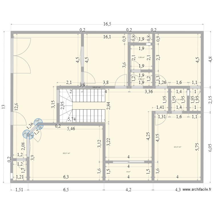 منزل 13*16,5 جديد. Plan de 0 pièce et 0 m2