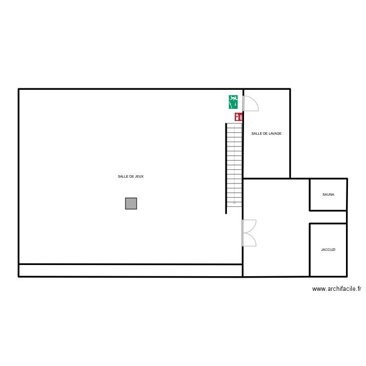 sous sol. Plan de 6 pièces et 160 m2