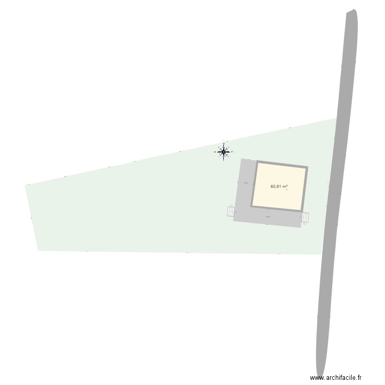 cadastre. Plan de 1 pièce et 61 m2