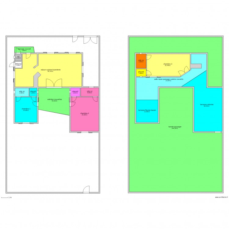  sur la plage RDC-ETAGE. Plan de 0 pièce et 0 m2