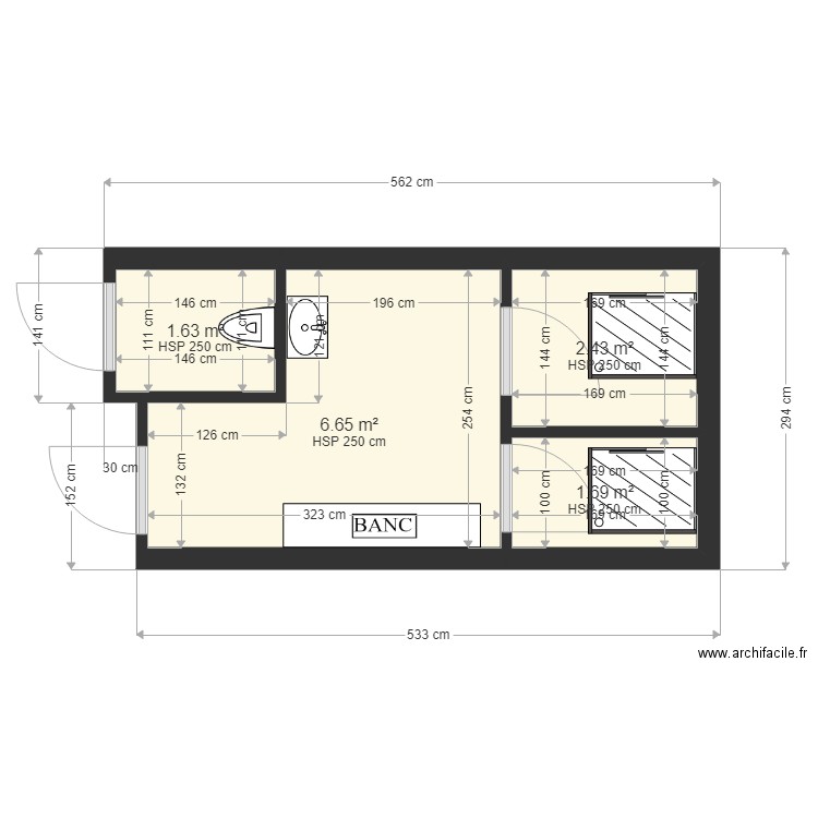 vestiaire  femme. Plan de 0 pièce et 0 m2