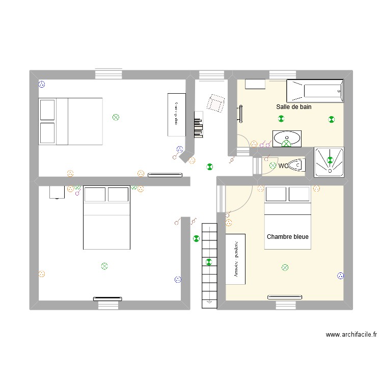 Etage maison. Plan de 0 pièce et 0 m2