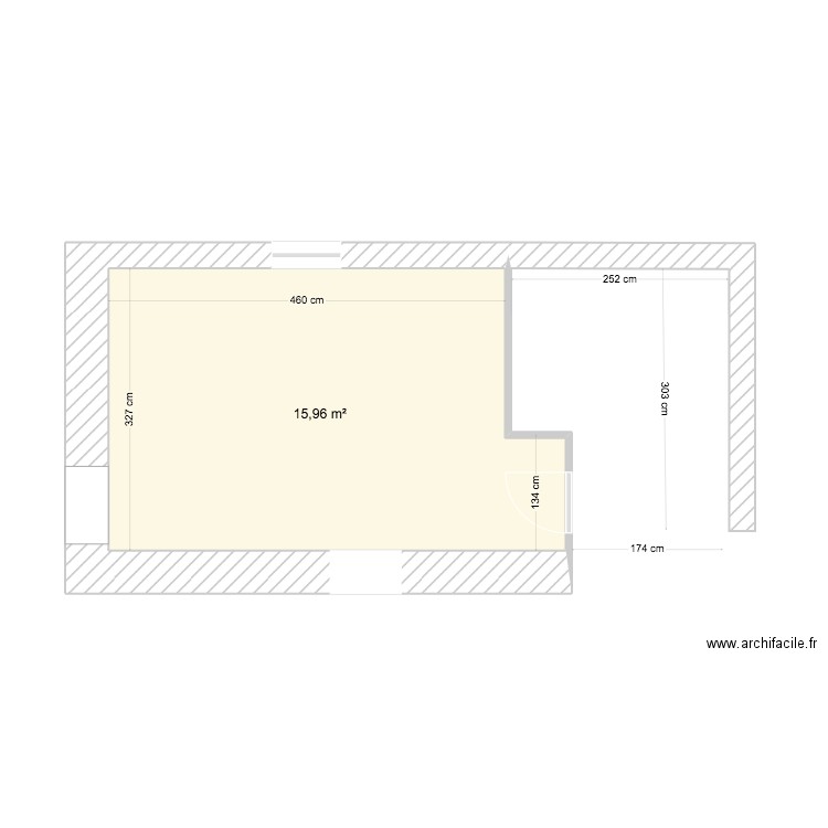 Tavernole 2. Plan de 1 pièce et 16 m2