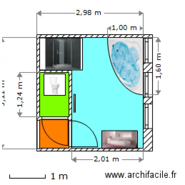 salle de bain . Plan de 0 pièce et 0 m2