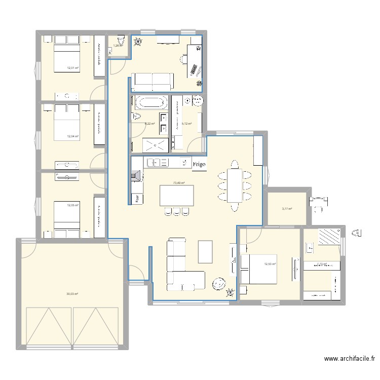 Plan Maison plein pied. Plan de 0 pièce et 0 m2