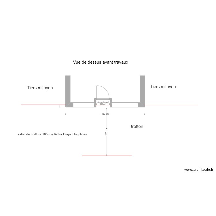 façade salon de coiffure. Plan de 0 pièce et 0 m2