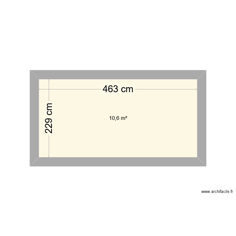 caca. Plan de 1 pièce et 11 m2