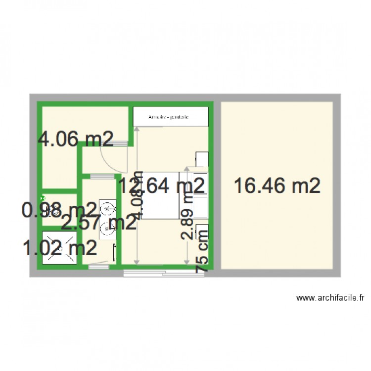 Bas avec placo. Plan de 0 pièce et 0 m2