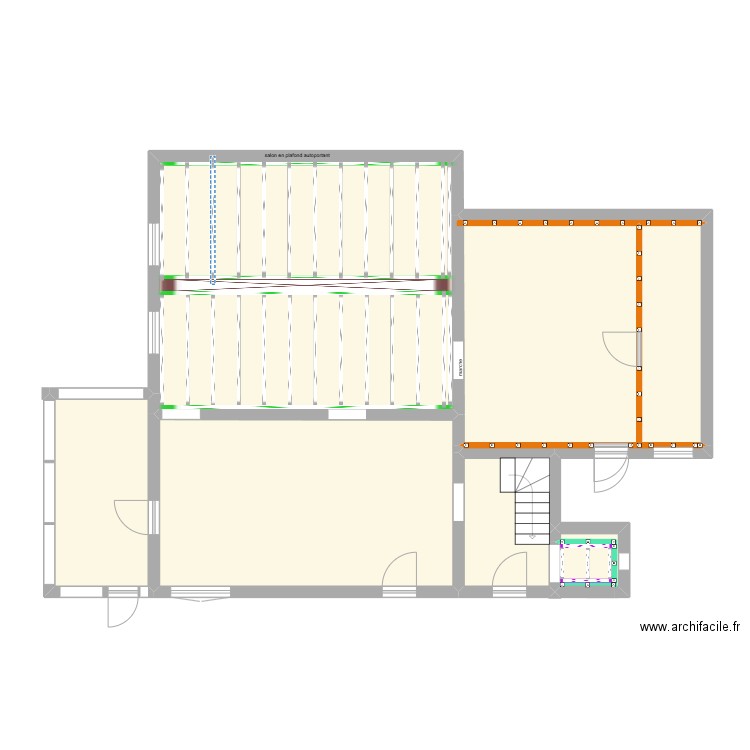 sonnac rdc placo. Plan de 7 pièces et 111 m2