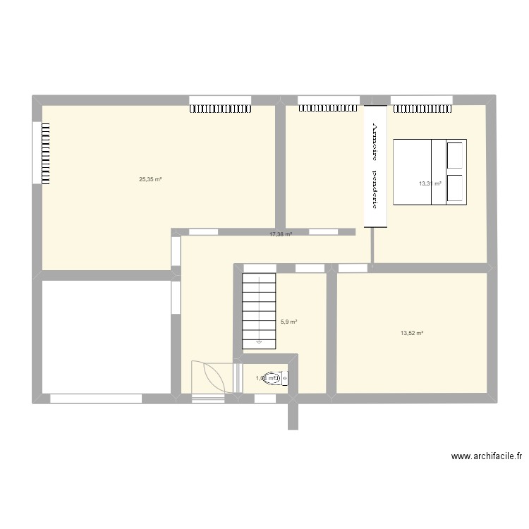 Vosges 1.2. Plan de 6 pièces et 77 m2