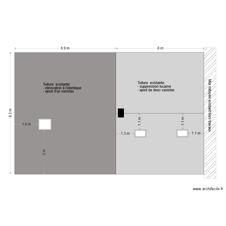 Mareuge toiture. Plan de 0 pièce et 0 m2