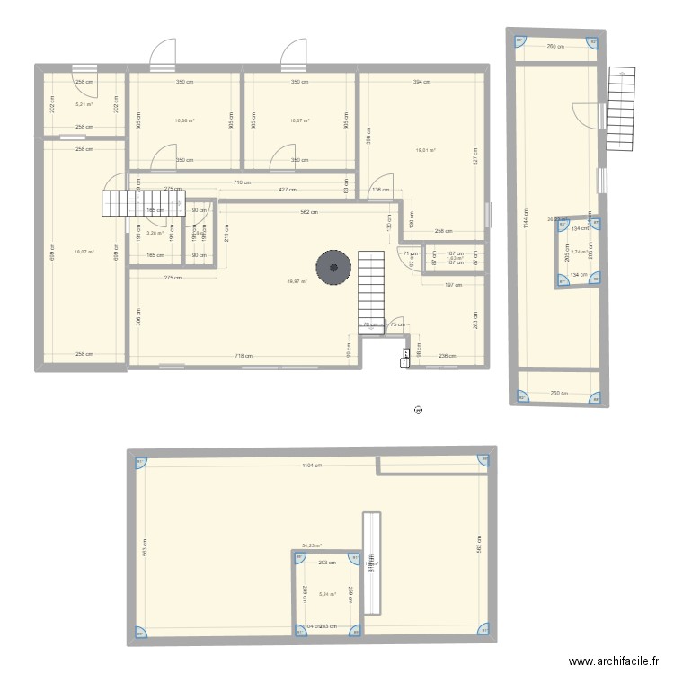 maison 1. Plan de 14 pièces et 222 m2