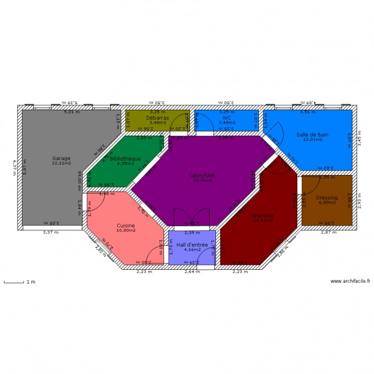 Maison 1 chambre (Moins de 120 m2). Plan de 0 pièce et 0 m2