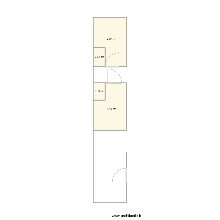 Pharmacie. Plan de 4 pièces et 11 m2