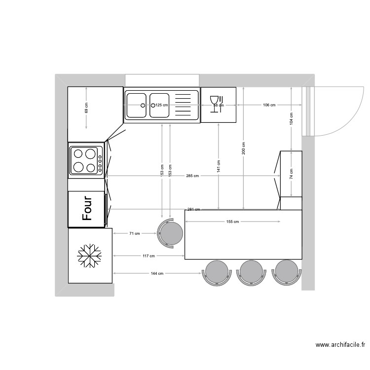 ma cuisine. Plan de 0 pièce et 0 m2