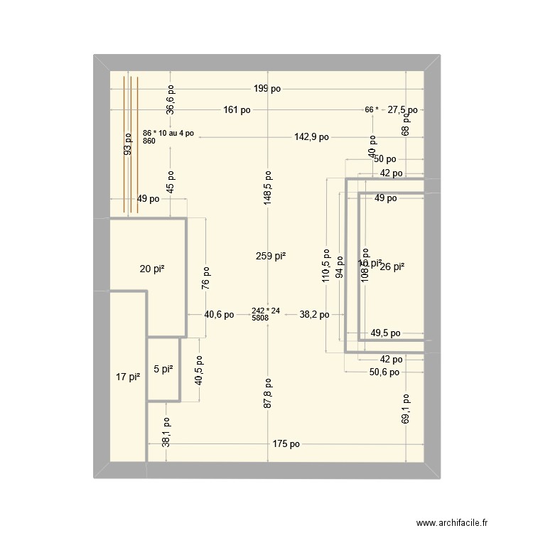 Salon. Plan de 6 pièces et 31 m2