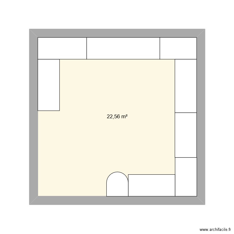 CDS. Plan de 1 pièce et 23 m2