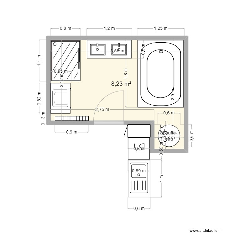 Tongrinne - Salle de bain 3. Plan de 0 pièce et 0 m2