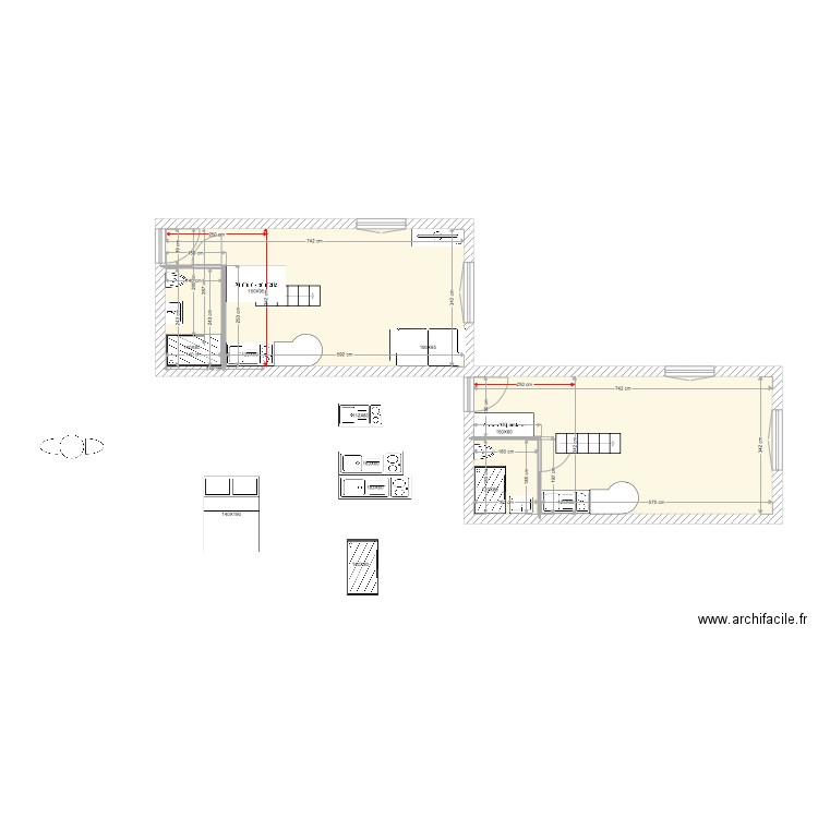 STUDIO JARDIN et meubles. Plan de 0 pièce et 0 m2