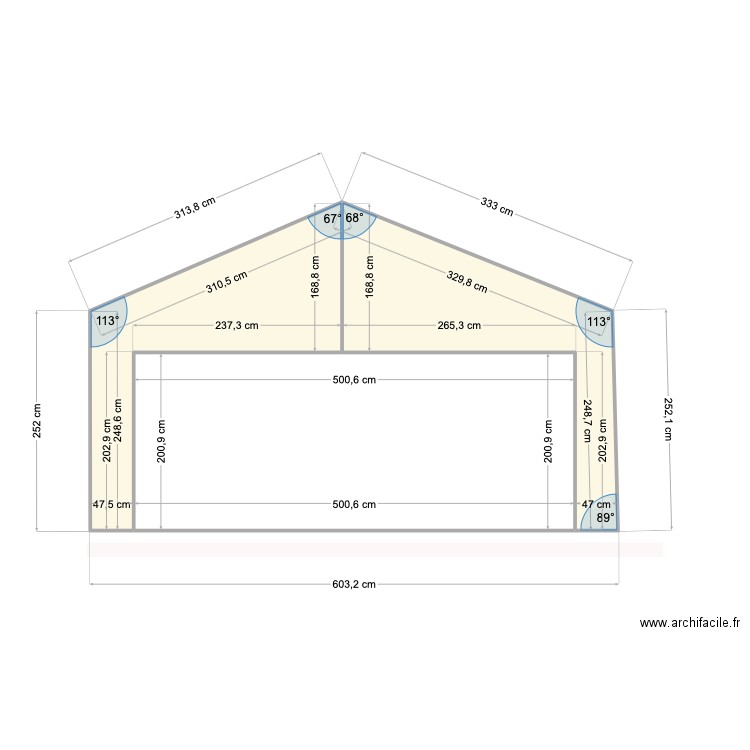 plan 1. Plan de 3 pièces et 18 m2